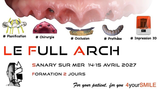 Affiche de la formation Le Full Arch du Dr Matthieu Collin à Sanary-sur-Mer, 14-15 avril 2027